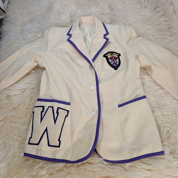 Women's Beige Sorority Three-Button Long Sleeve Uniform Blazer - Picture 1 of 8
